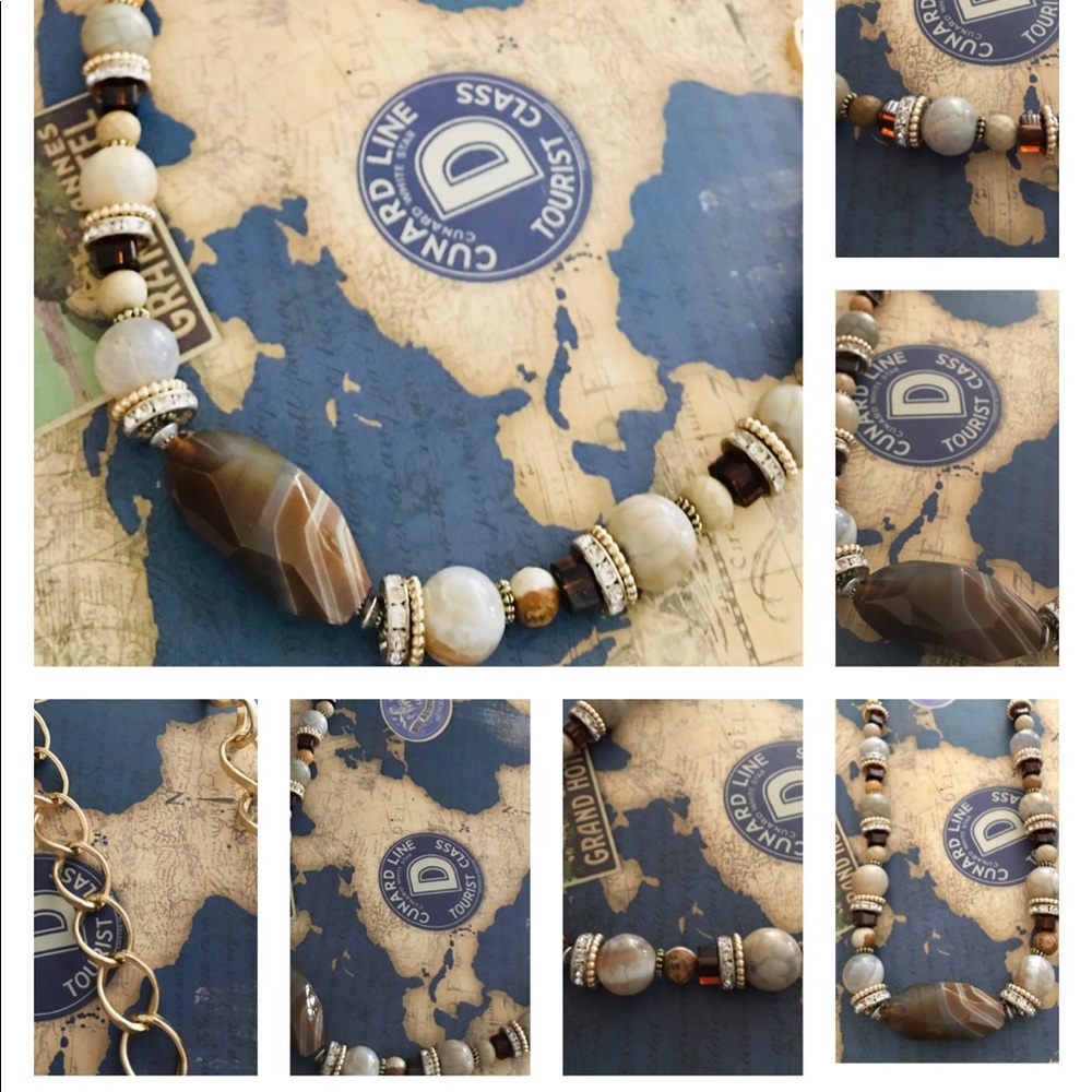 🆕 HANDCRAFTED (One of a Kind) Genuine Agate Necklace and Jasper 31” Necklace